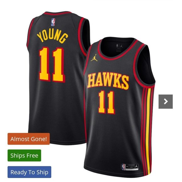 Source Unknown Other - Men's Large Trae Young  Black  Atlanta Hawks 2020/